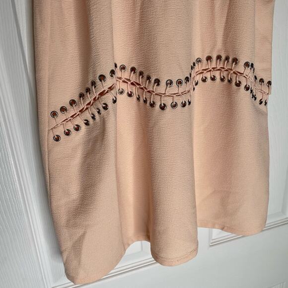 Sugar Lips Pink Sleeveless Dress with Eyelet Detail size small - Picture 2 of 5